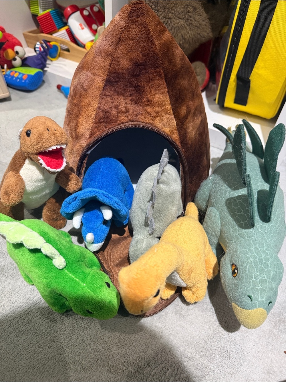 Dinosaur volcano playset